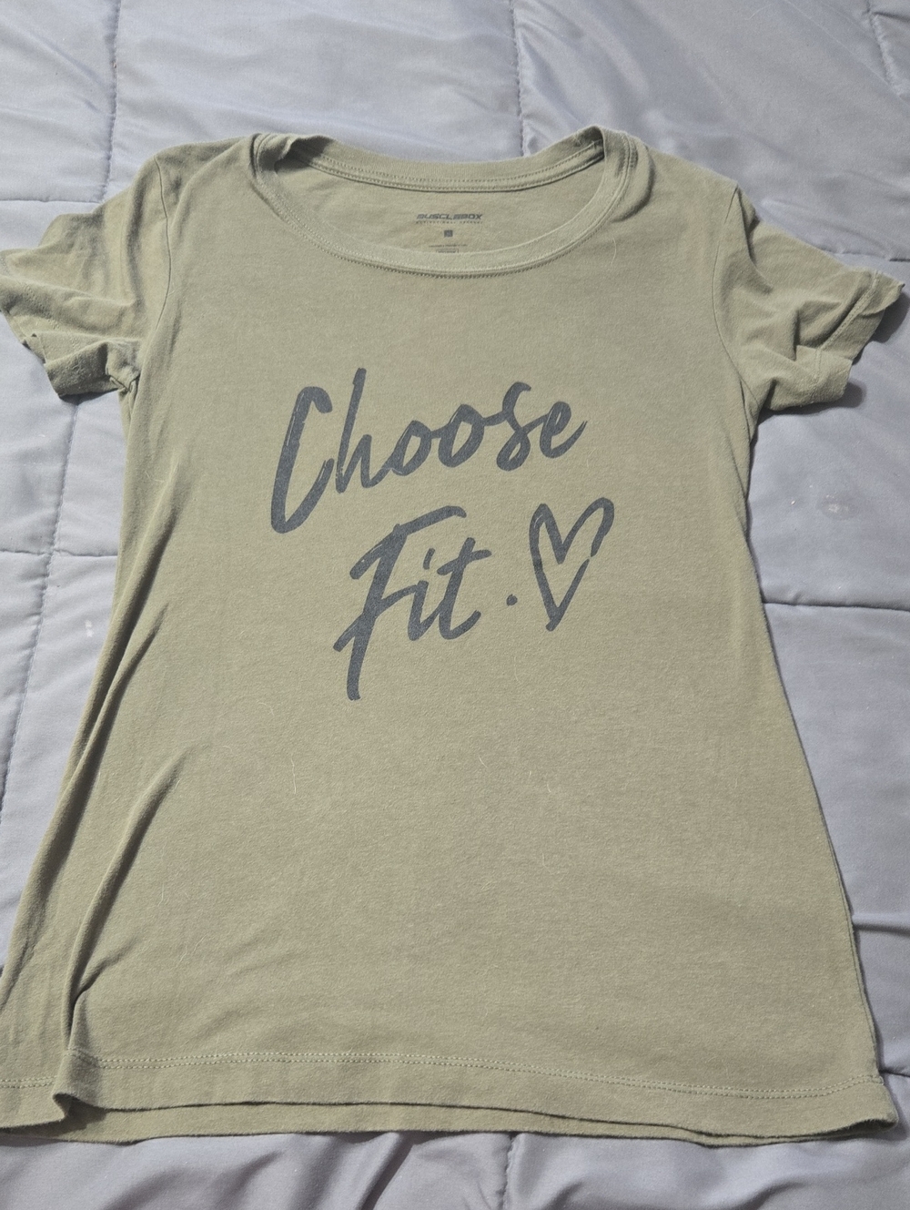 Athletic Olive Green 'Choose Fit' Graphic Short Sleeve Tee Size M